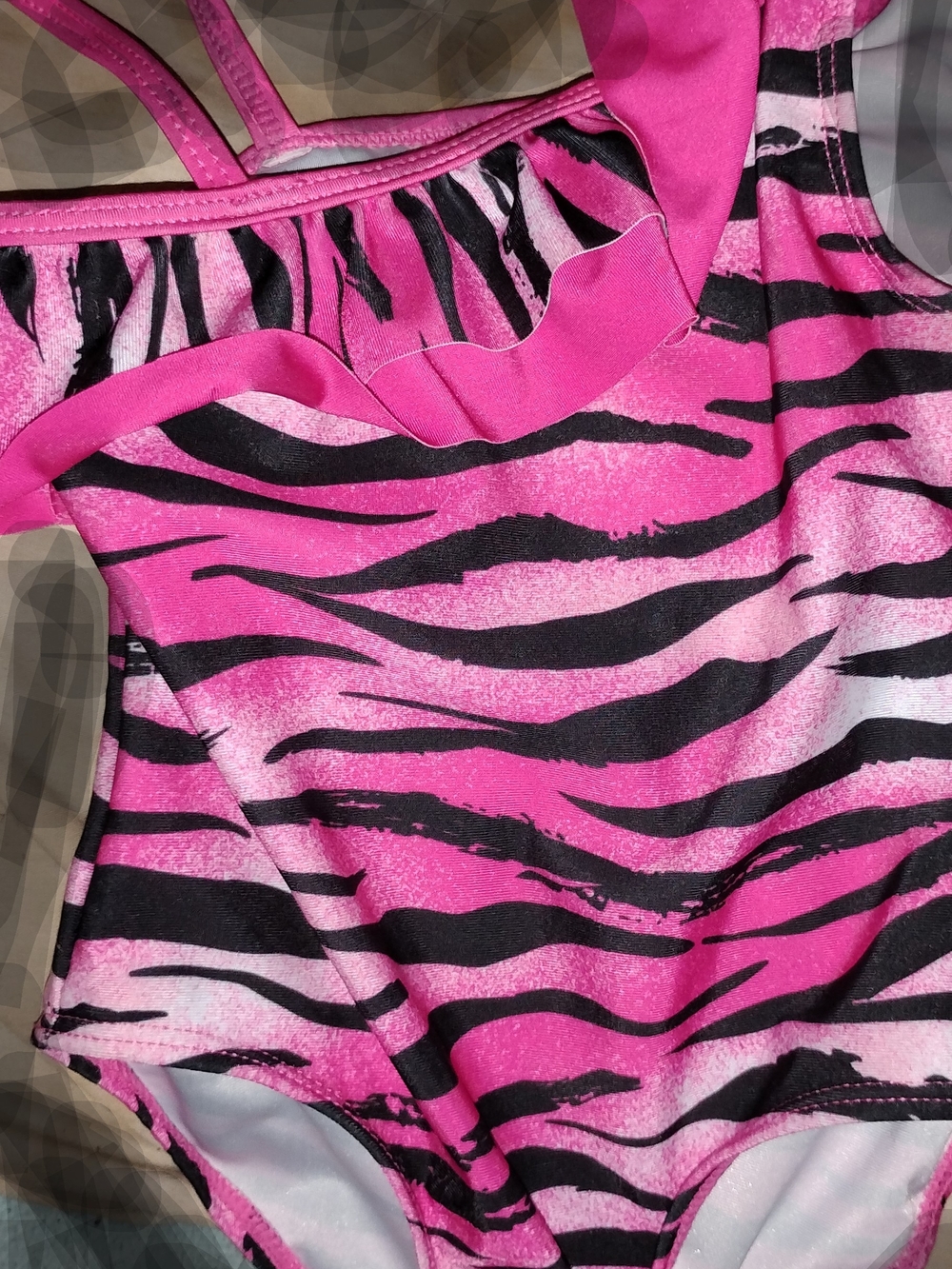 Toddler Girls' Pink & Black Zebra One-Piece Swimsuit